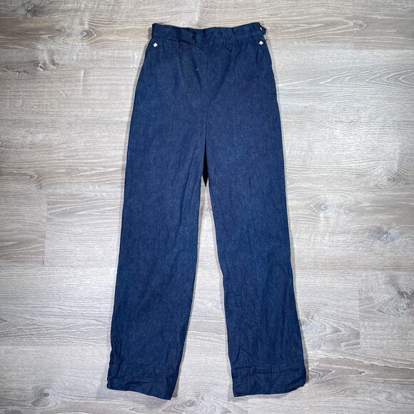 Vtg 50's 60's LEVIS Shorthorn Sanforized Dark Blue Denim Pearl Snap Western 26"w - Picture 1 of 8